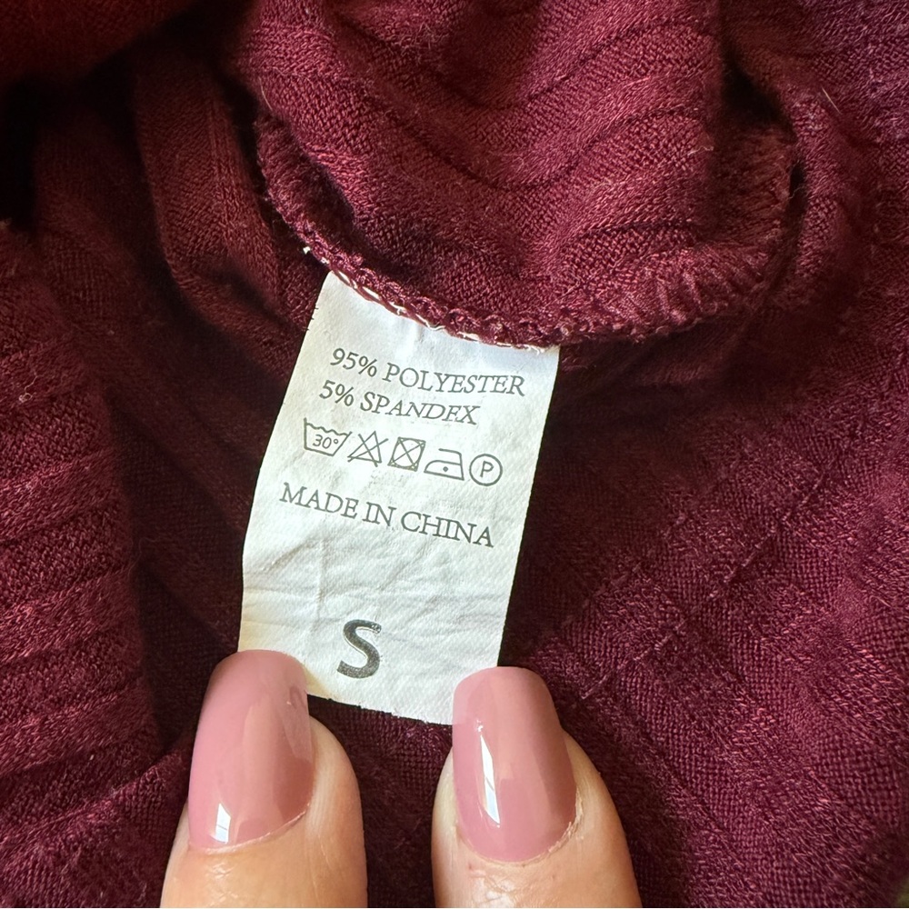 Ribbed Midi Tank Dress Flattering Bodycon Wine Merlot Stretch Small - Picture 6 of 11